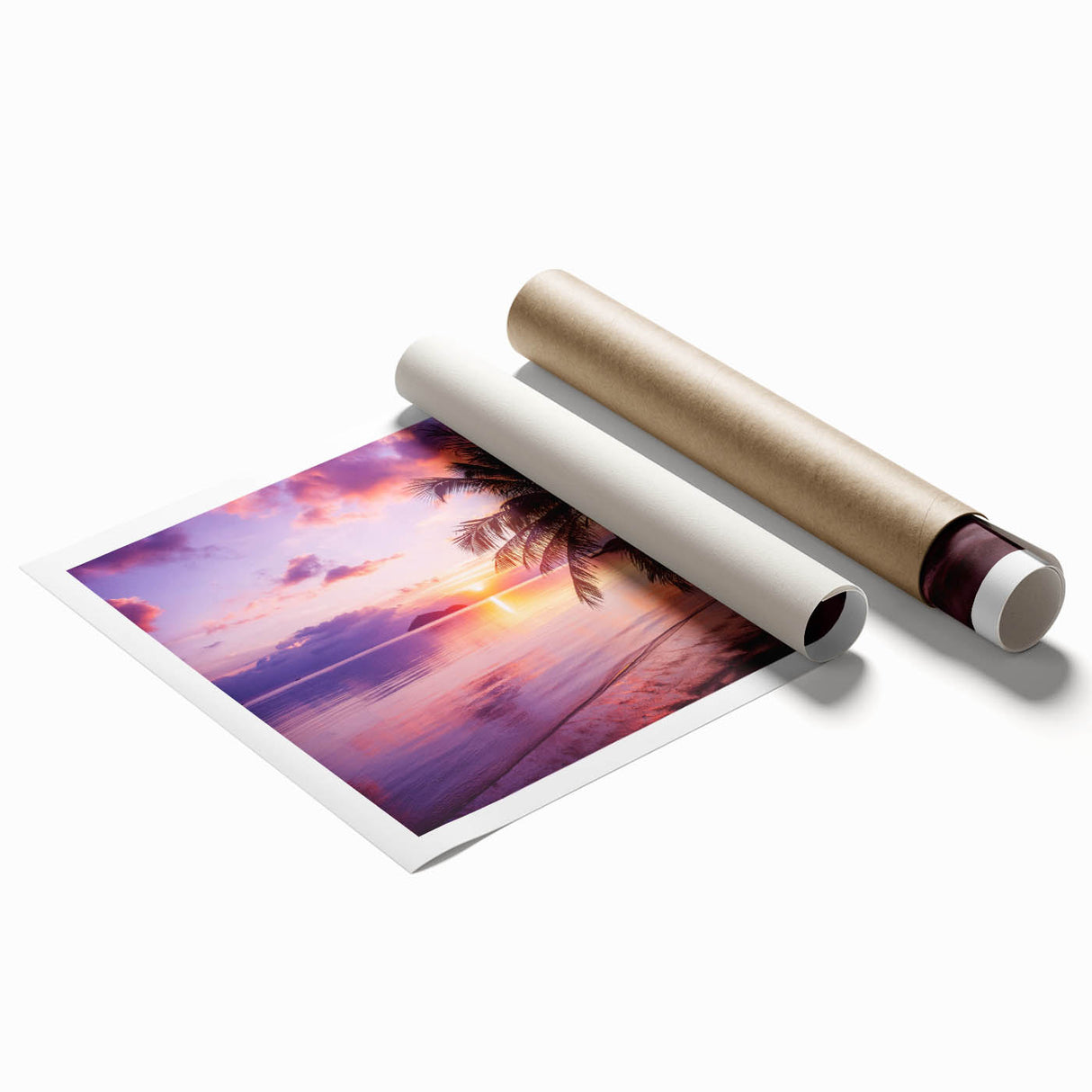 Extra large rolled print of Palm Beach scenery with vibrant floral elements, ideal for classy bathroom wall art.