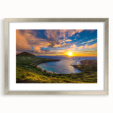 Abstract textured art print featuring muted blue and green hues on a framed canvas, suitable for bedroom wall decor.