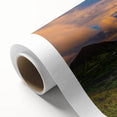 Art Deco poster of Oahu scenery on rolled canvas, featuring soft pastel shades, ideal for nursery wall art.