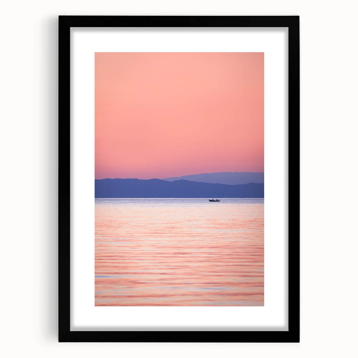 Extra large, colorful abstract art print of Lake Michigan, featuring vibrant blue and green hues on a textured canvas.