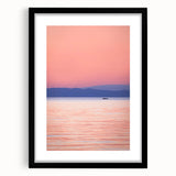 Extra large, colorful abstract art print of Lake Michigan, featuring vibrant blue and green hues on a textured canvas.