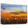 Acrylic print of a large abstract depiction of Indiana scenery in muted earth tones.