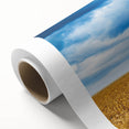 Art Deco poster of Iowa scenery on rolled canvas, featuring pastel shades, ideal for nursery wall art.