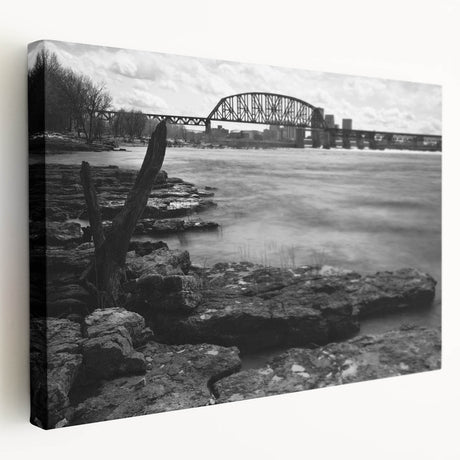 Large art depicting the Kentucky landscape on stretched canvas, featuring muted green and brown tones.