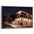 Black and white framed canvas of New Orleans landscape, ideal for bedroom wall decor.