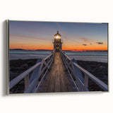 Framed canvas featuring a vintage-style landscape painting of Maine with colorful foliage and black accents.