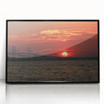 Large abstract wall art depicting Annapolis scenery in muted gray tones, framed in black acrylic.