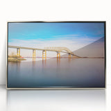 Acrylic print of Baltimore skyline in cool silver tones, framed in modern art style, suitable for nursery wall decor.
