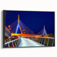 Black and white framed canvas of Boston skyline, ideal for bedroom wall art in vintage poster style.