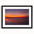 Extra large colorful abstract art print of a textured Massachusetts Cape scenery in a black frame.