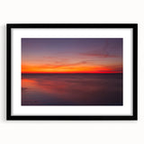 Extra large colorful abstract art print of a textured Massachusetts Cape scenery in a black frame.