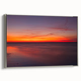 Framed canvas of a vintage-style Massachusetts Cape landscape painting, featuring colorful art on a black background.