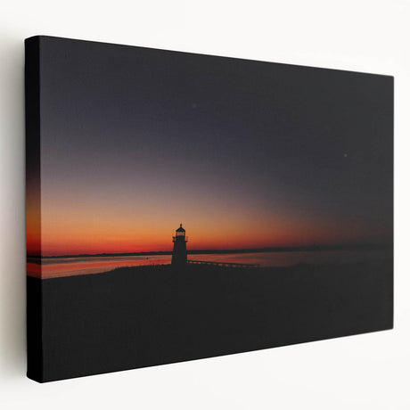 Large art canvas depicting a serene Nantucket landscape in muted blue and green tones, ideal for kitchen wall art.