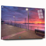 Acrylic print of a large abstract depiction of the Mississippi scenery in muted earth tones.