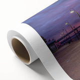 Art Deco style Mississippi landscape on rolled canvas, featuring pastel shades, ideal for nursery wall art.