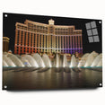 Large abstract depiction of the Las Vegas skyline in vibrant colors on acrylic glass.
