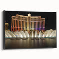 Black and white framed canvas of Las Vegas landscape, vintage poster style, ideal for bedroom wall art.