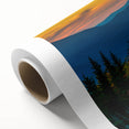Art deco poster of New Hampshire scenery in pastel shades on rolled canvas, ideal for nursery wall art.