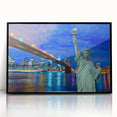 Large abstract wall art depicting New Jersey scenery in muted colors on a framed acrylic.