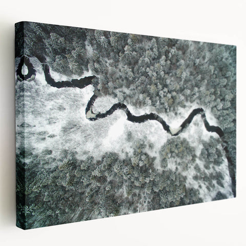 Scenic Adirondacks landscape on large stretched canvas, featuring lush greenery and serene lake, ideal for kitchen wall art.