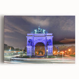 Black and white photo of the Brooklyn Bridge on large stretched canvas, suitable for kitchen wall art.