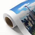 Art deco poster of Central Park with soft green and beige tones on rolled canvas, ideal for nursery wall art.