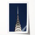 Extra large rolled print of the Chrysler Building in muted gray tones, ideal for art wall dining room.