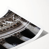 Extra large rolled print featuring line art flowers in black and white, ideal for large living room wall art.