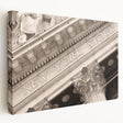 Wall Street scene in monochrome tones on stretched canvas, suited for kitchen wall art.