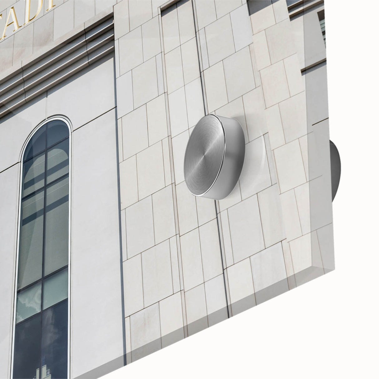 Large abstract depiction of NYC on acrylic glass, featuring muted gray and blue tones, ideal for dining room art.