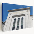 Side view of a large canvas featuring a monochrome New York City skyline, ideal for kitchen wall art.