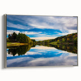 Landscape art painting featuring a Pennsylvania scenery in colorful hues on a framed canvas, ideal for living room decor.