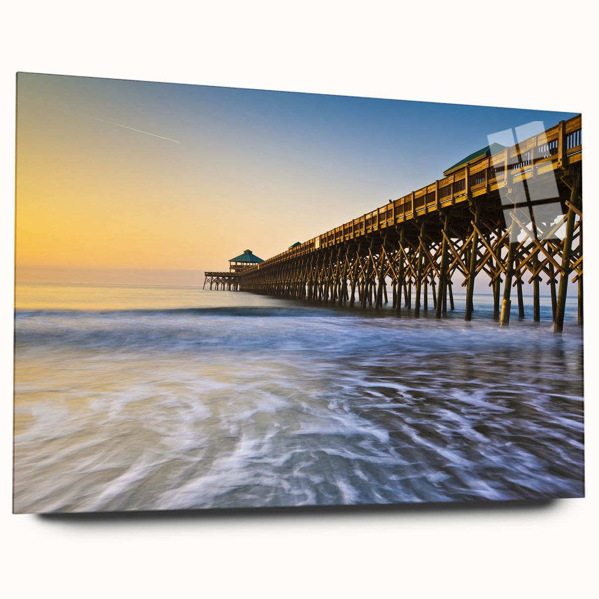 Acrylic print of Charleston, South Carolina scenery, in muted earth tones, ideal for bedroom or dining room art.