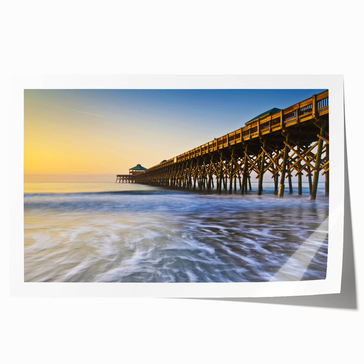 Rolled print of Charleston scenery with pastel floral designs, ideal for art wall dining room or classy bathroom wall art.