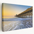 Stretched canvas featuring a detailed Charleston, South Carolina cityscape in soft pastel colors, ideal for kitchen wall art.