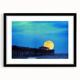 Extra large, textured abstract art print of colorful, swirling patterns on a black framed canvas.