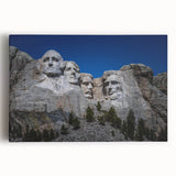 Black and white canvas print of Mt. Rushmore, ideal for kitchen wall art.