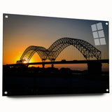 Acrylic print of a large abstract depiction of Memphis, Tennessee, in vibrant blues and greens.
