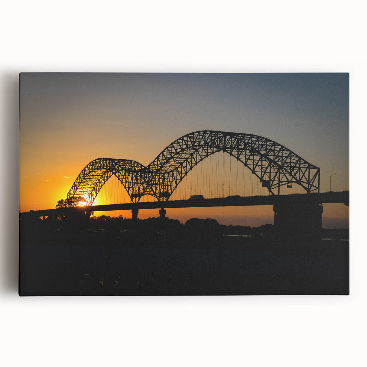 Black and white stretched canvas of the Memphis skyline, ideal for kitchen wall art.