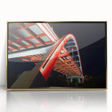 Framed acrylic print of Nashville skyline in muted gold tones, ideal for modern art wall decor.