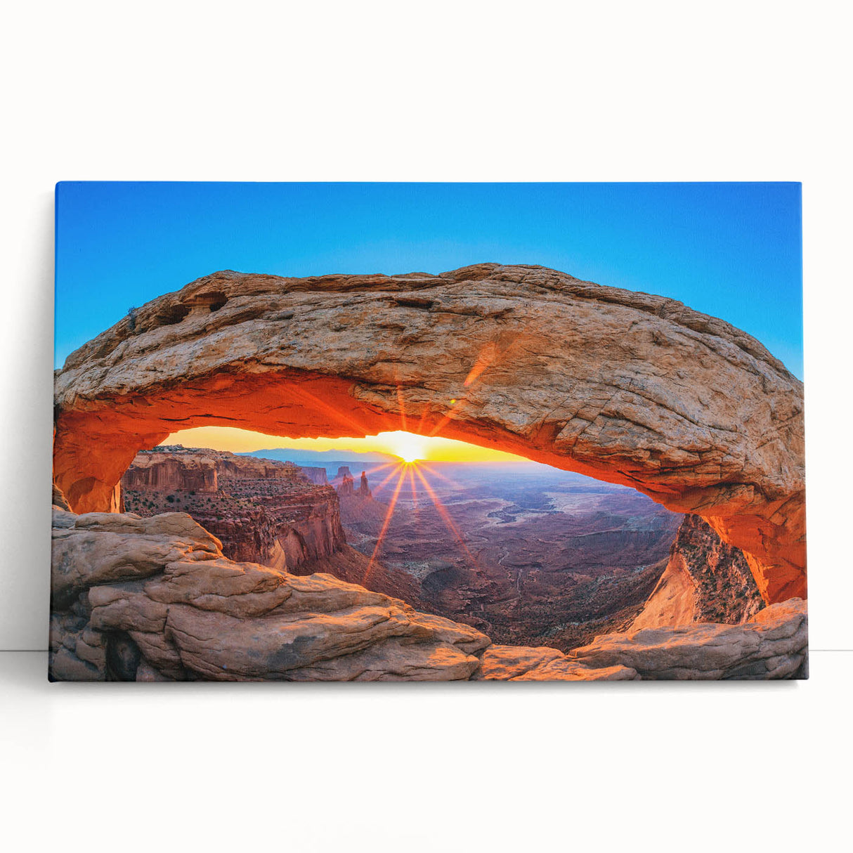 Black and white photograph of Arches National Park on stretched canvas, suitable as large kitchen wall art or bedroom decor.