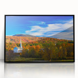 Large abstract wall art depicting a Vermont landscape in muted earth tones on a framed acrylic.
