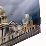 Acrylic print of the Washington DC Capitol in muted gray tones, suitable as large dining room art.