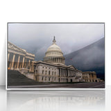 Acrylic print of the Washington DC Capitol in muted gray tones, ideal for modern art wall decor.