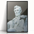 Large abstract wall art of Washington DC skyline in black and white on framed acrylic, ideal for modern office decor.