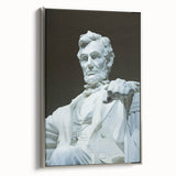 Framed canvas landscape art painting featuring the Lincoln Memorial in muted colors, ideal for office decor.