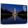 Acrylic print of Washington DC monument in muted gray tones, suitable for bedroom or dining room decor.