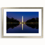 Textured art print of Washington D.C. monuments in muted gray tones on a framed poster, ideal for bedroom art.