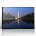 Large abstract wall art of Washington DC monument in black and white, framed acrylic, ideal for modern office decor.