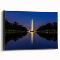 Black and white framed canvas of the Washington DC monument, ideal for bedroom wall decor.